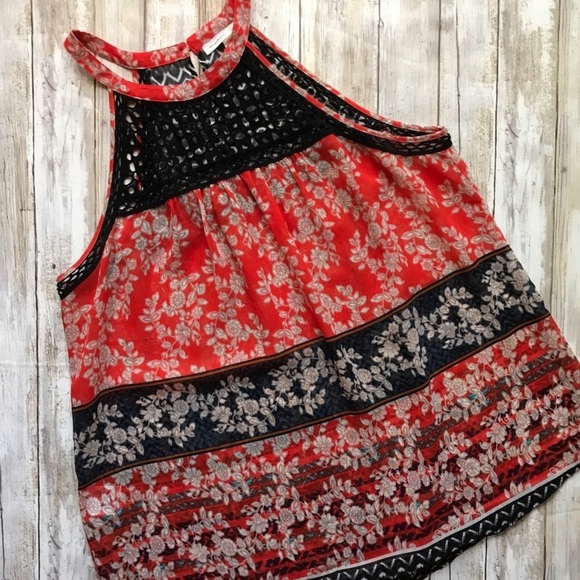 Anthropologie Meadow Rue red and navy tank - Picture 4 of 6